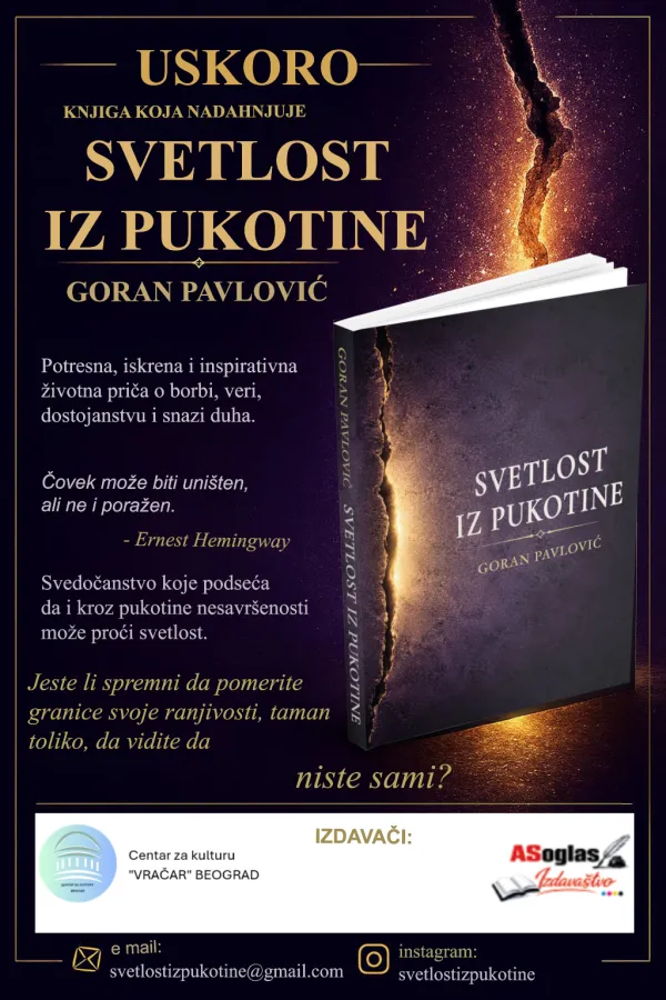 U pripremi roman ”Svetlost iz pukotine ” autora Gorana Pavlovića