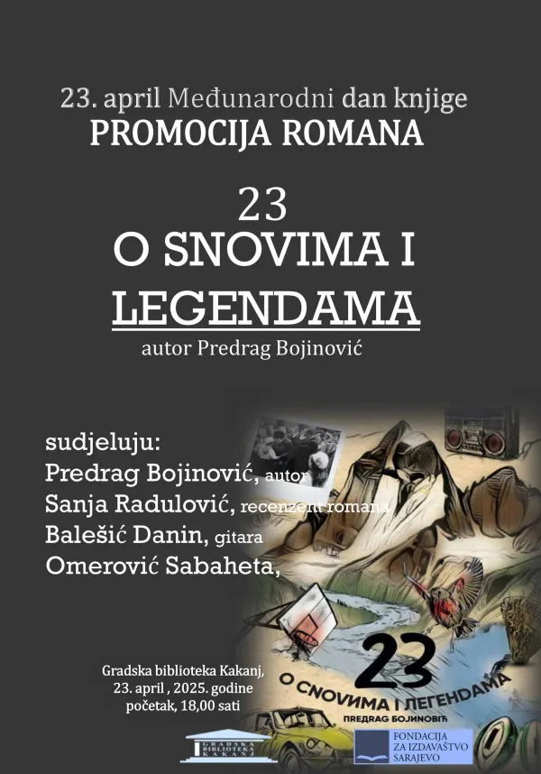 PROMOCIJA ROMANA ” 23 O SNOVIMA I LEGENDAMA” U KAKNJU